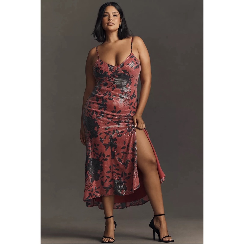 Anthropologie Plus Hutch V-Neck Sequin Midi Dress 22W